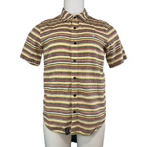 LRG Wovens S Mens Multi-Colored Striped Button Up Shirt Blended Material (82)